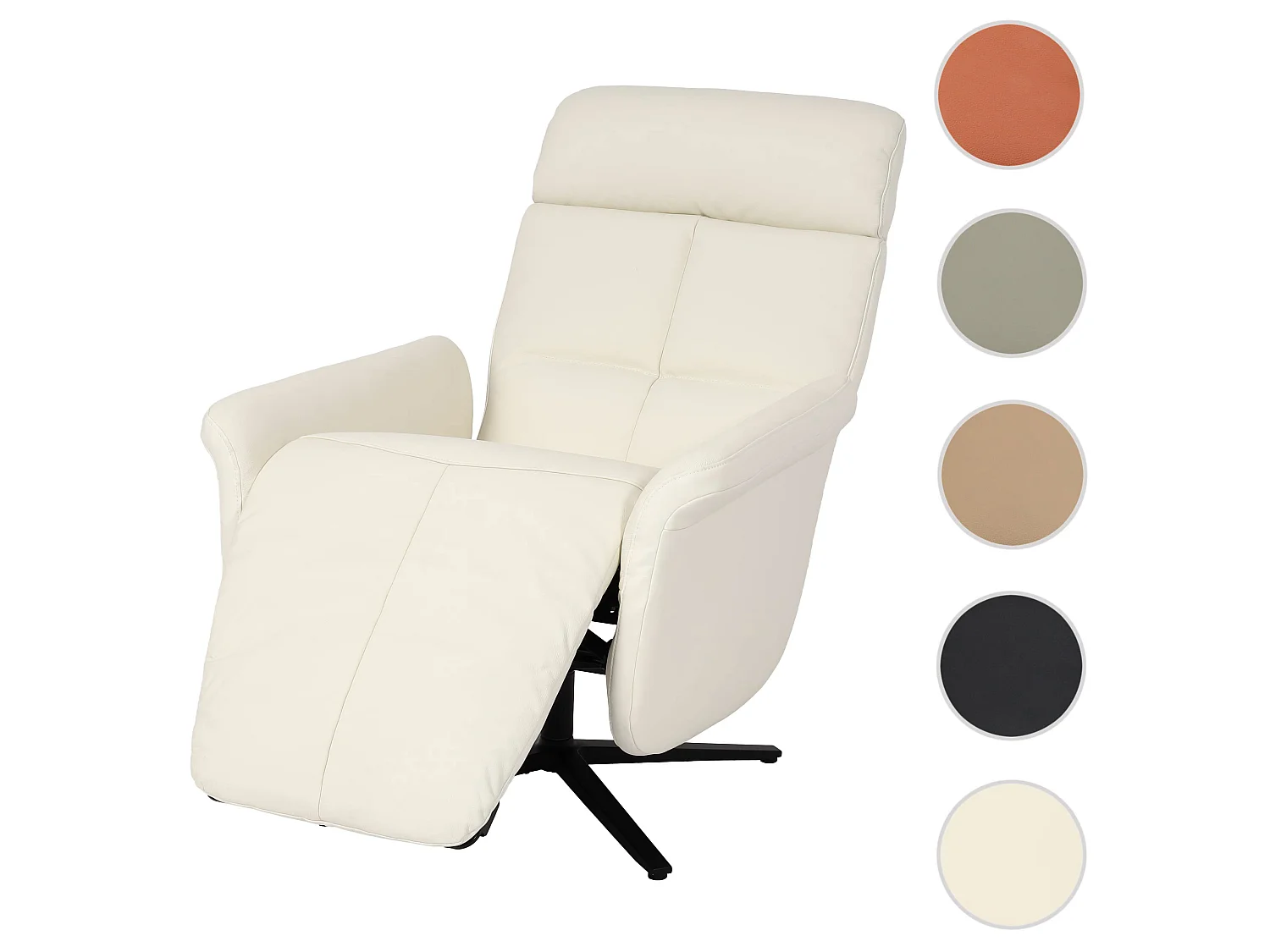 Relaxfauteuil MCW-L10,  crème-wit