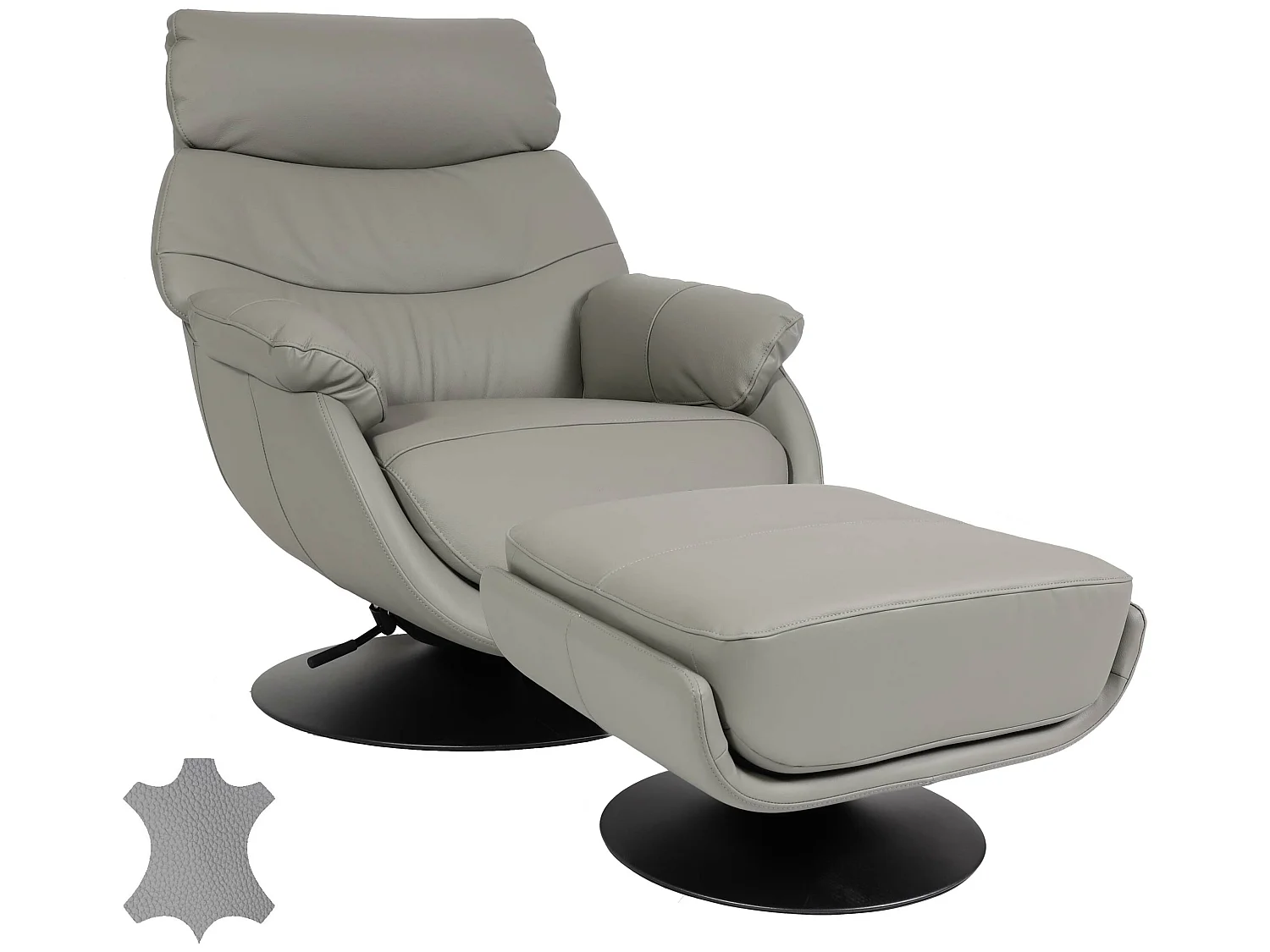 Relaxfauteuil met voetenbank MCW-K99,  grijs