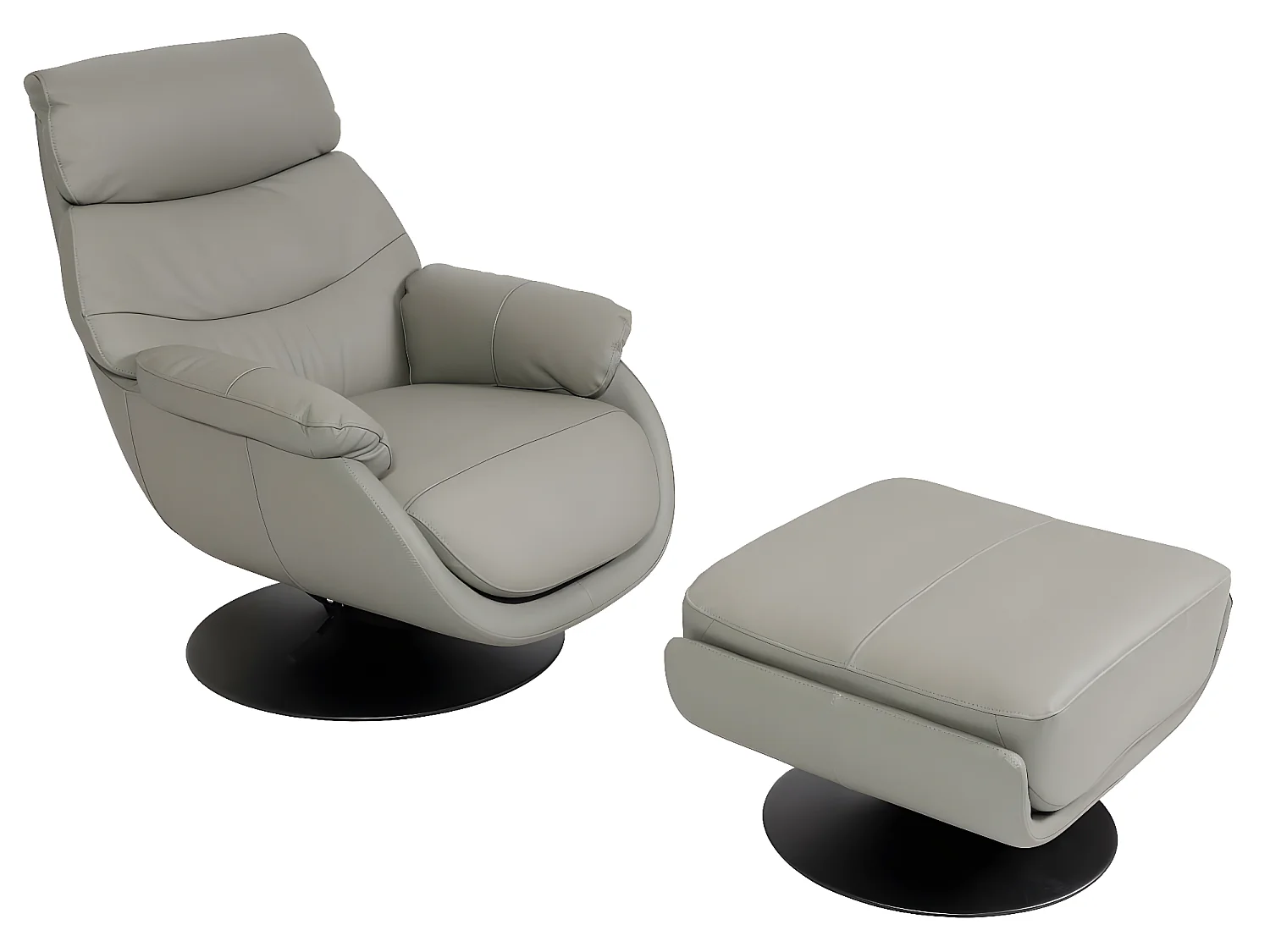 Relaxfauteuil met voetenbank MCW-K99,  grijs