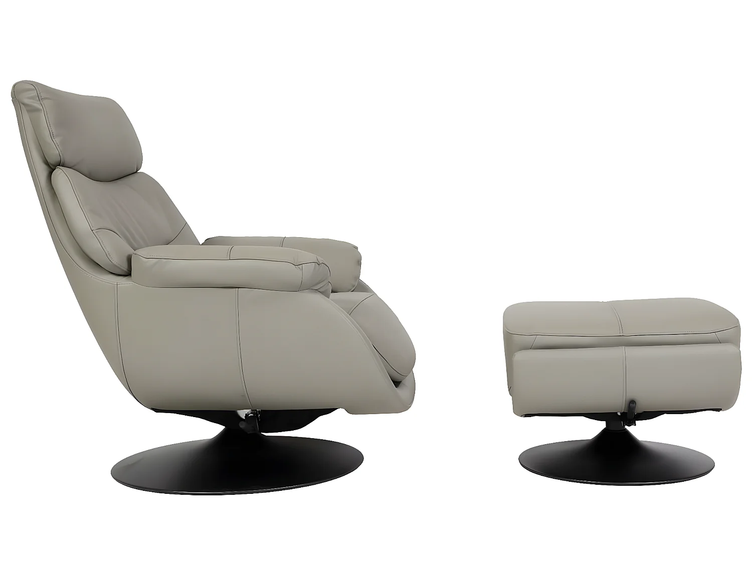 Relaxfauteuil met voetenbank MCW-K99,  grijs