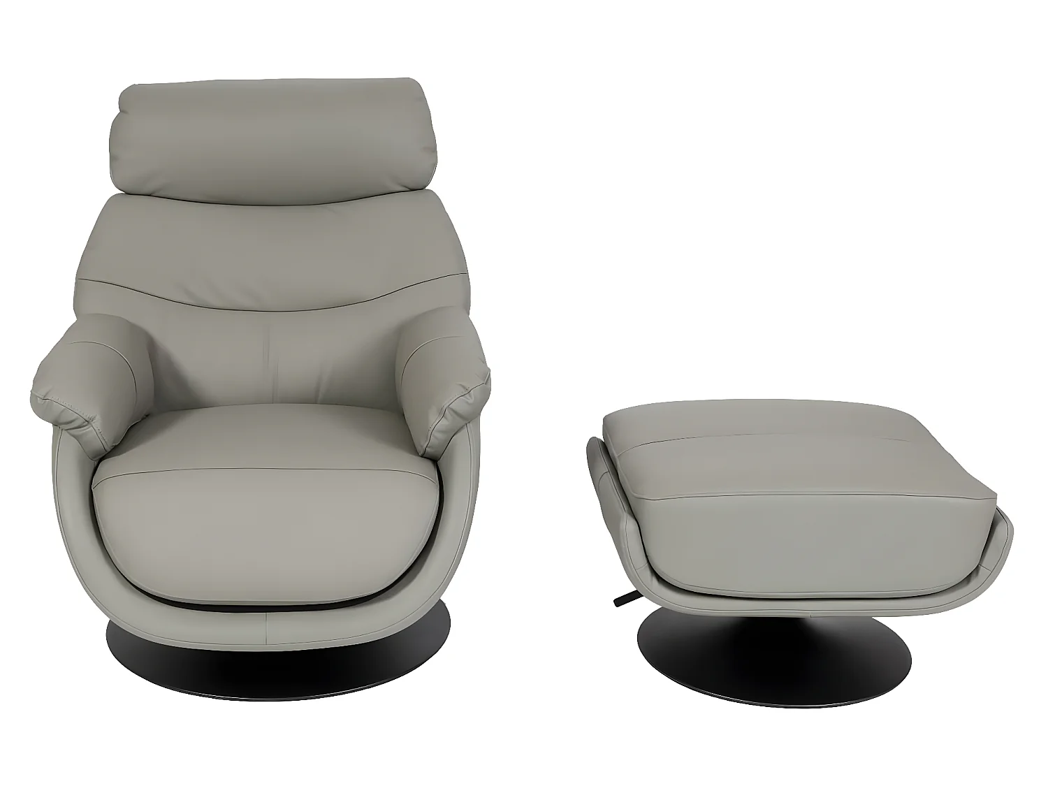 Relaxfauteuil met voetenbank MCW-K99,  grijs