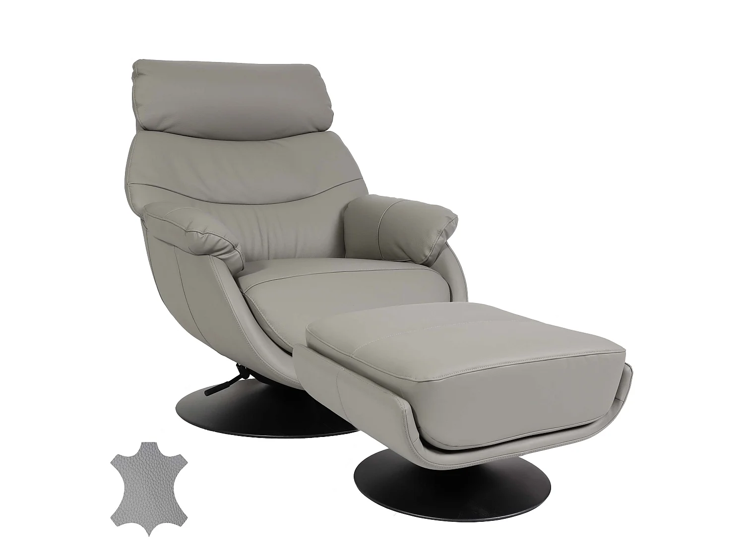 Relaxsessel mit Hocker MCW-K99, Grau