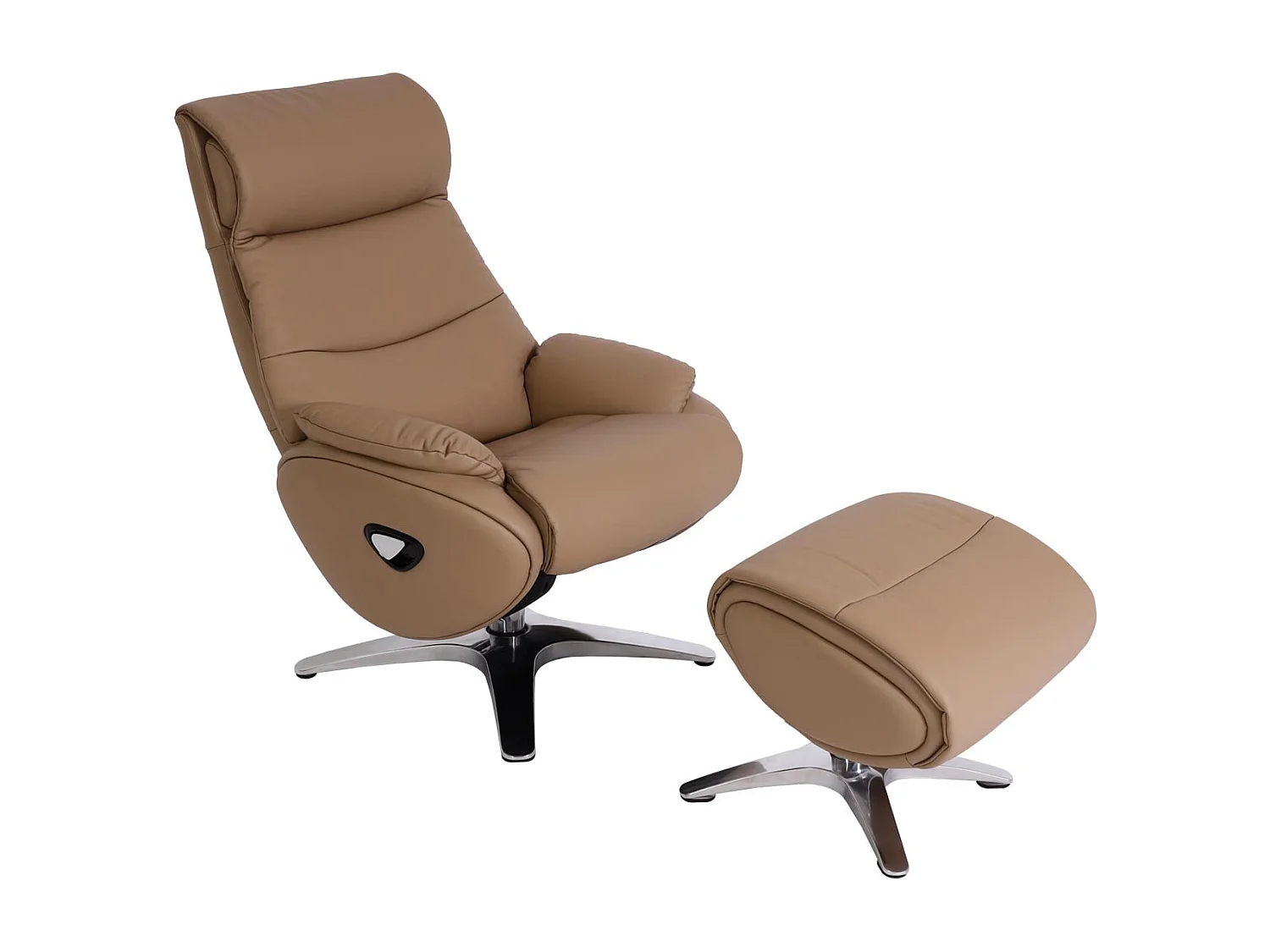 Relaxfauteuil met voetenbank MCW-K98,  taupe