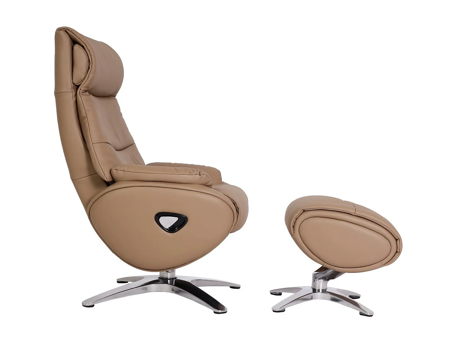 Relaxfauteuil met voetenbank MCW-K98,  taupe