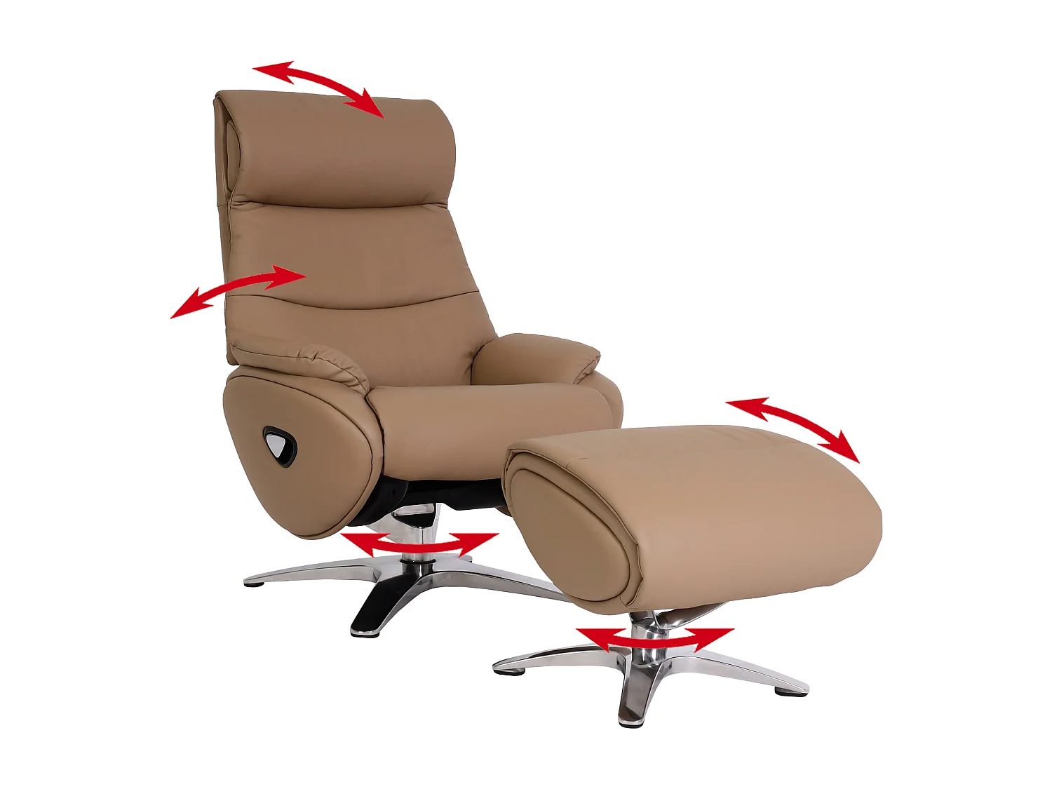 Leżanka z taboretem MCW-K98,  taupe