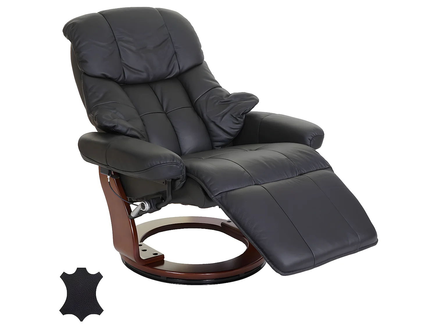 Sillón reclinable Windsor 2,  negro, aspecto nogal