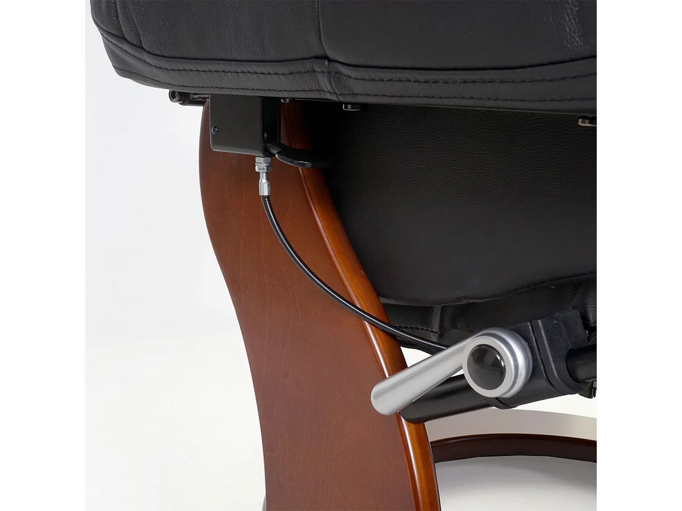 Relaxfauteuil Windsor 2,  zwart, walnoot look