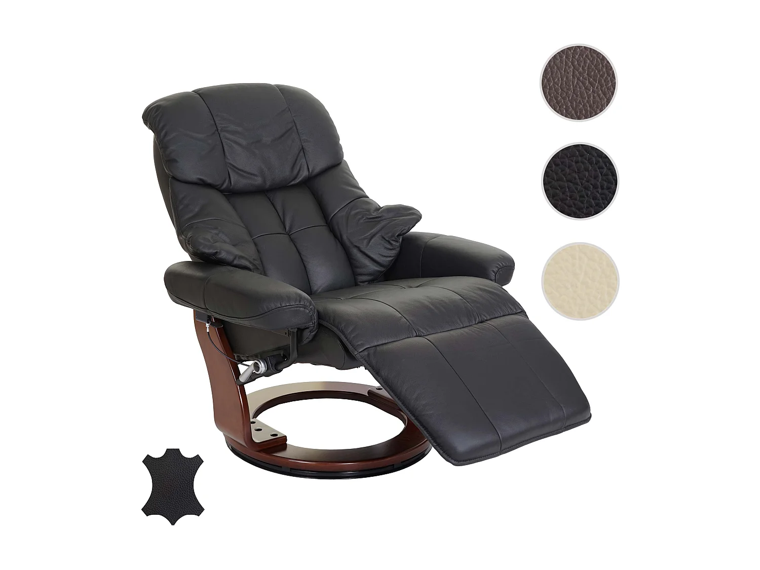 Leżanka Windsor 2,  czarny, orzechowy wygląd