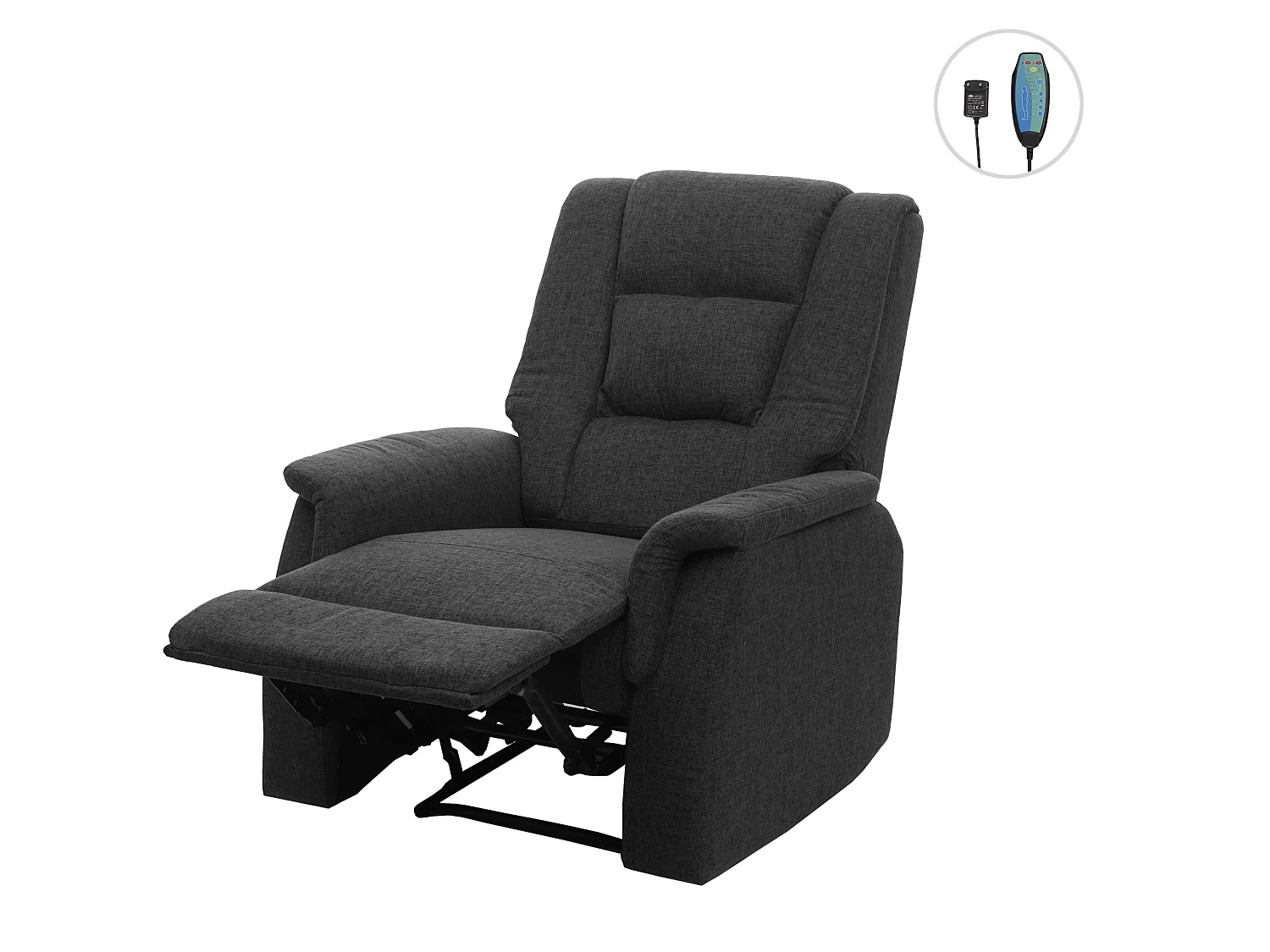 Fotel relaksacyjny MCW-F23,  szary bez funkcji masażu i ogrzewania