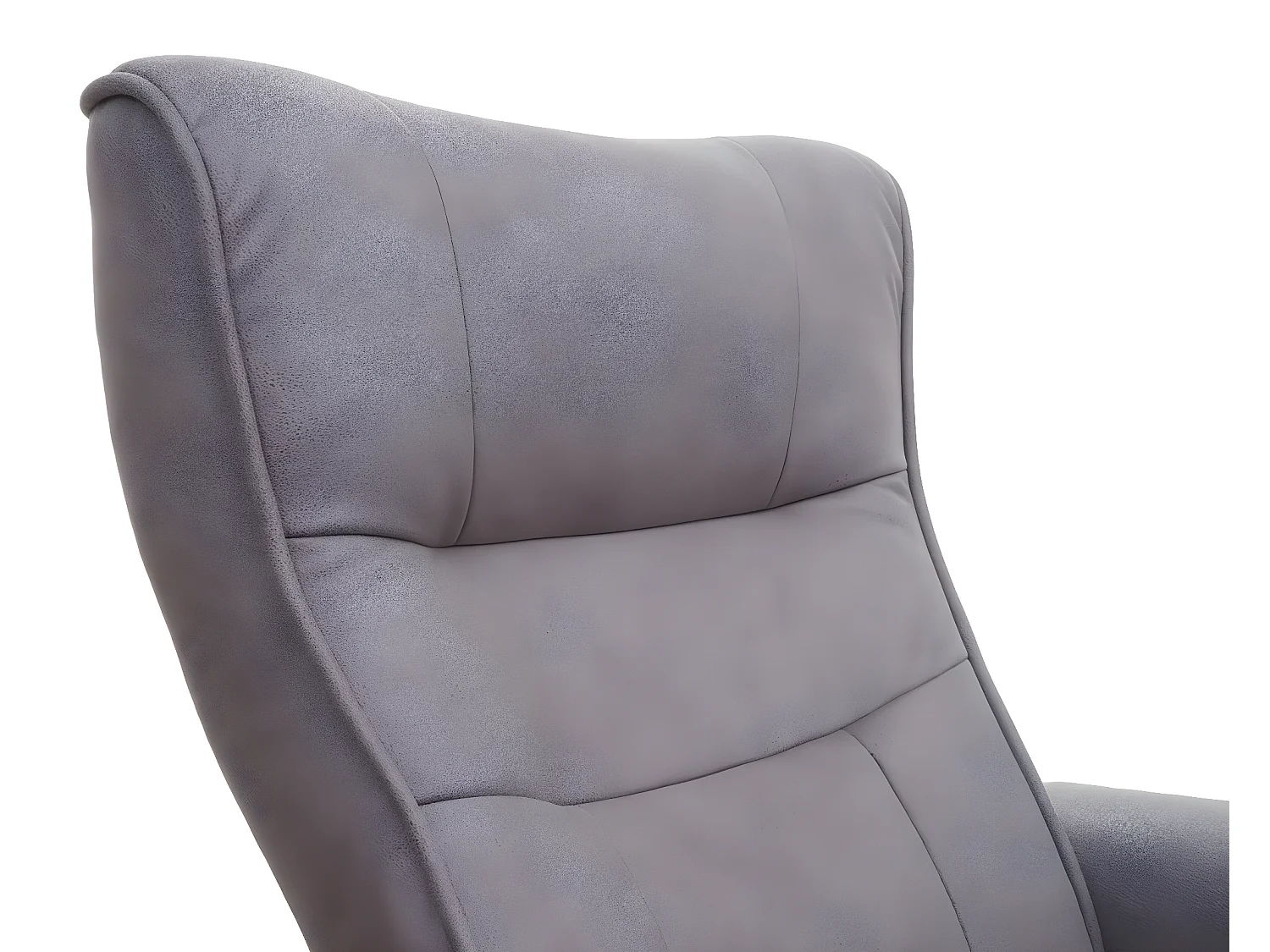 Relaxfauteuil Edmonton met voetenbank,  lichtgrijs, natuurbruin
