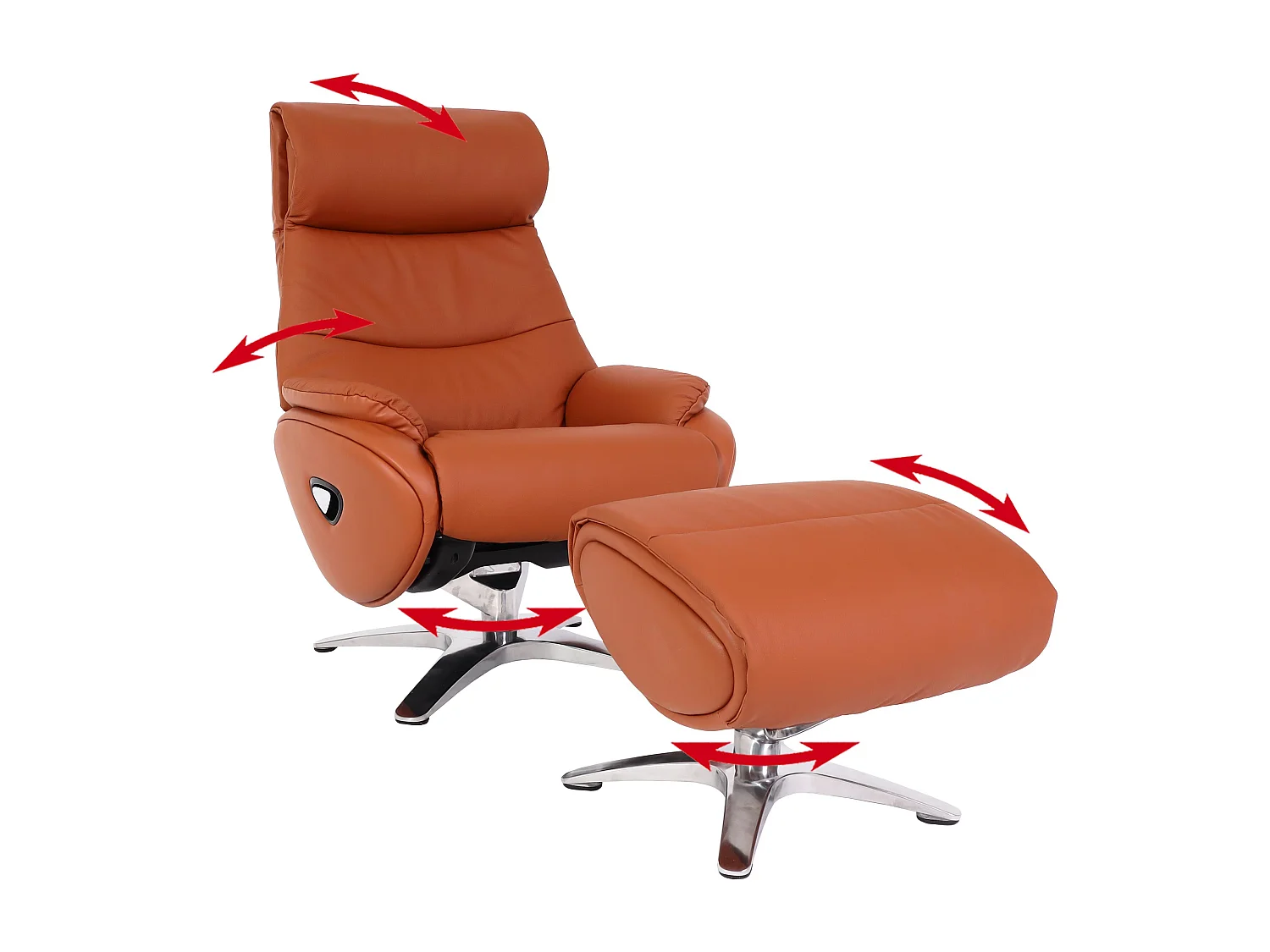 Relaxsessel mit Hocker MCW-K98, Braun