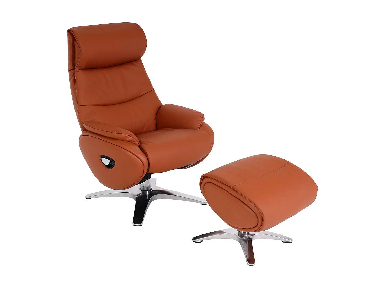 Relaxsessel mit Hocker MCW-K98, Braun
