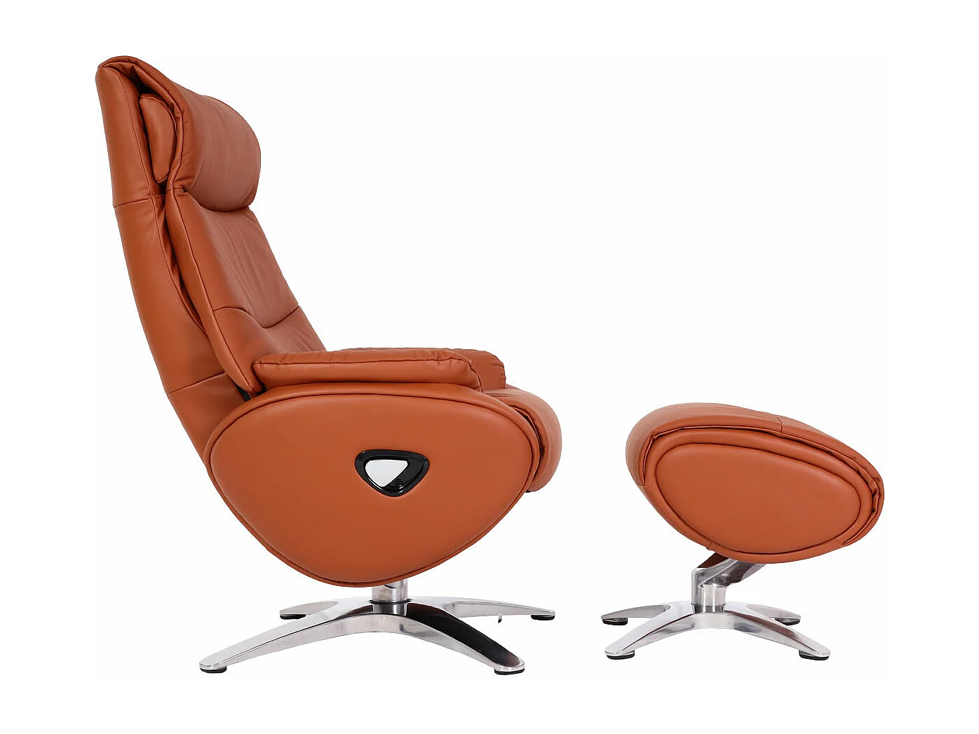 Relaxsessel mit Hocker MCW-K98, Braun