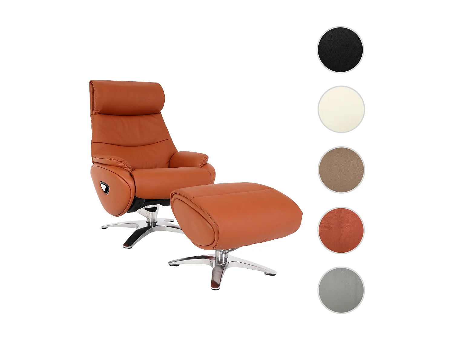 Relaxsessel mit Hocker MCW-K98, Braun