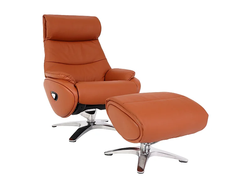Relaxsessel mit Hocker MCW-K98, Braun