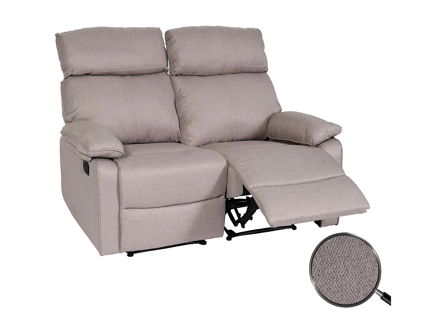 2-zits bioscoopstoel MCW-L93,  grijsbruin