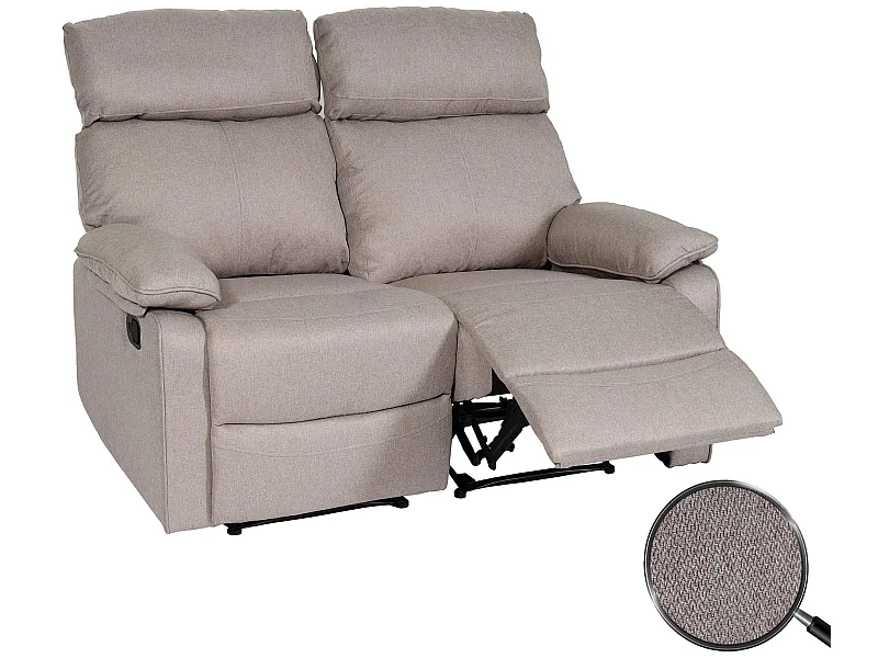 2-zits bioscoopstoel MCW-L93,  grijsbruin