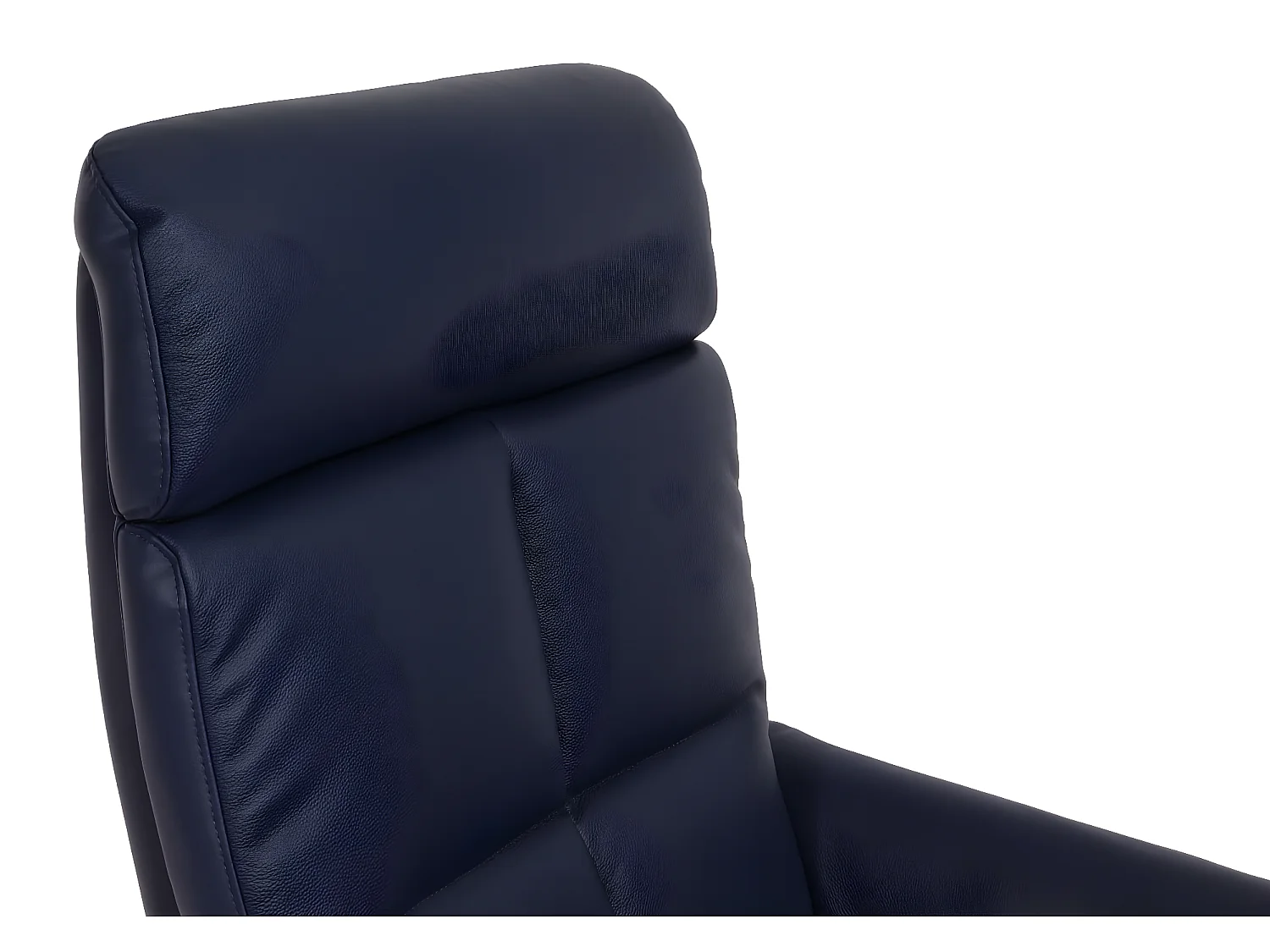 Poltrona reclinabile girevole lounge TV relax imbottita moderna MCW-L10 vera pelle blu