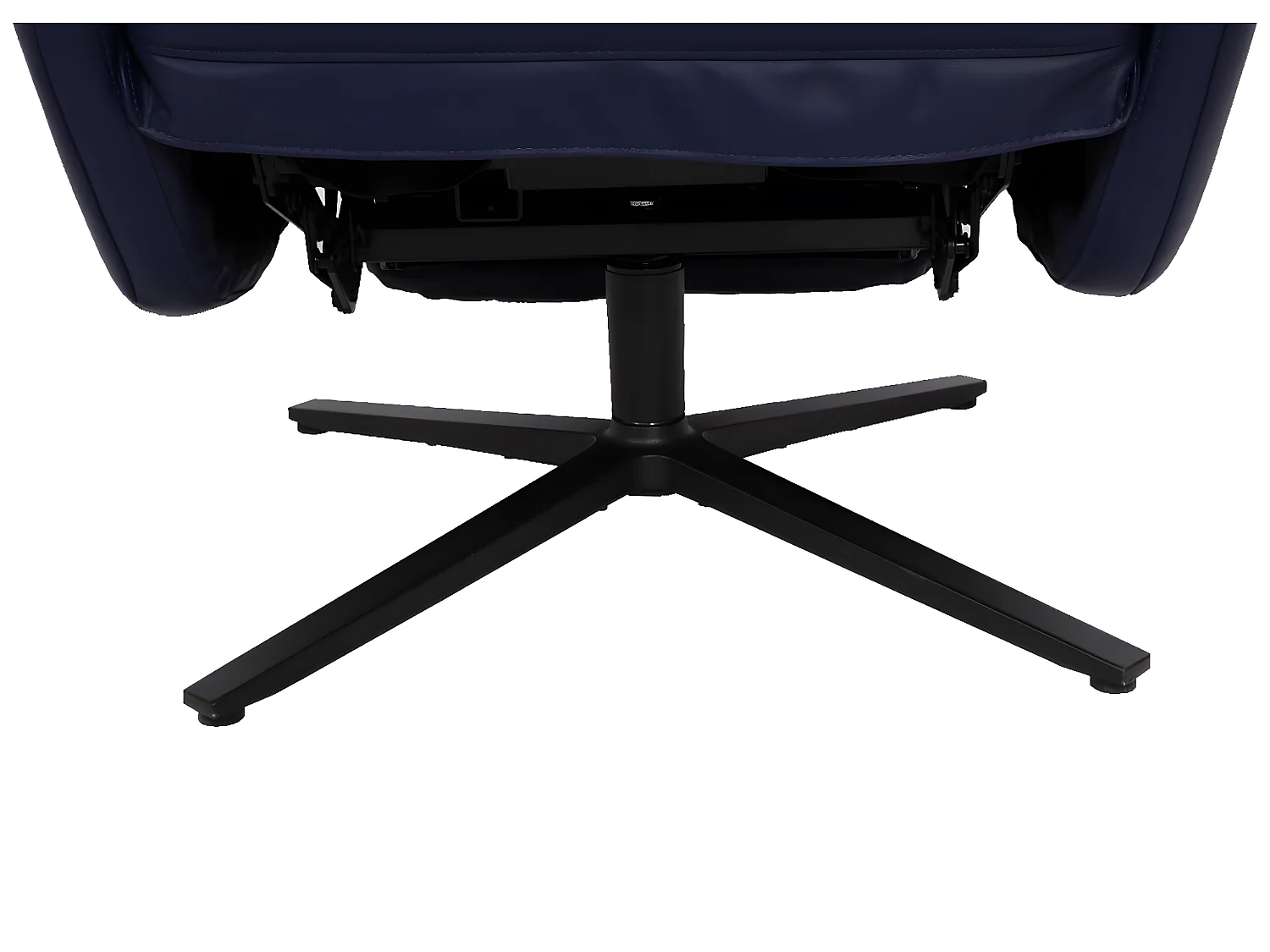 Poltrona reclinabile girevole lounge TV relax imbottita moderna MCW-L10 vera pelle blu