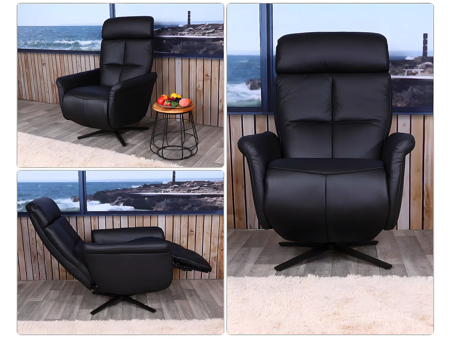Relaxfauteuil MCW-L10,  zwart