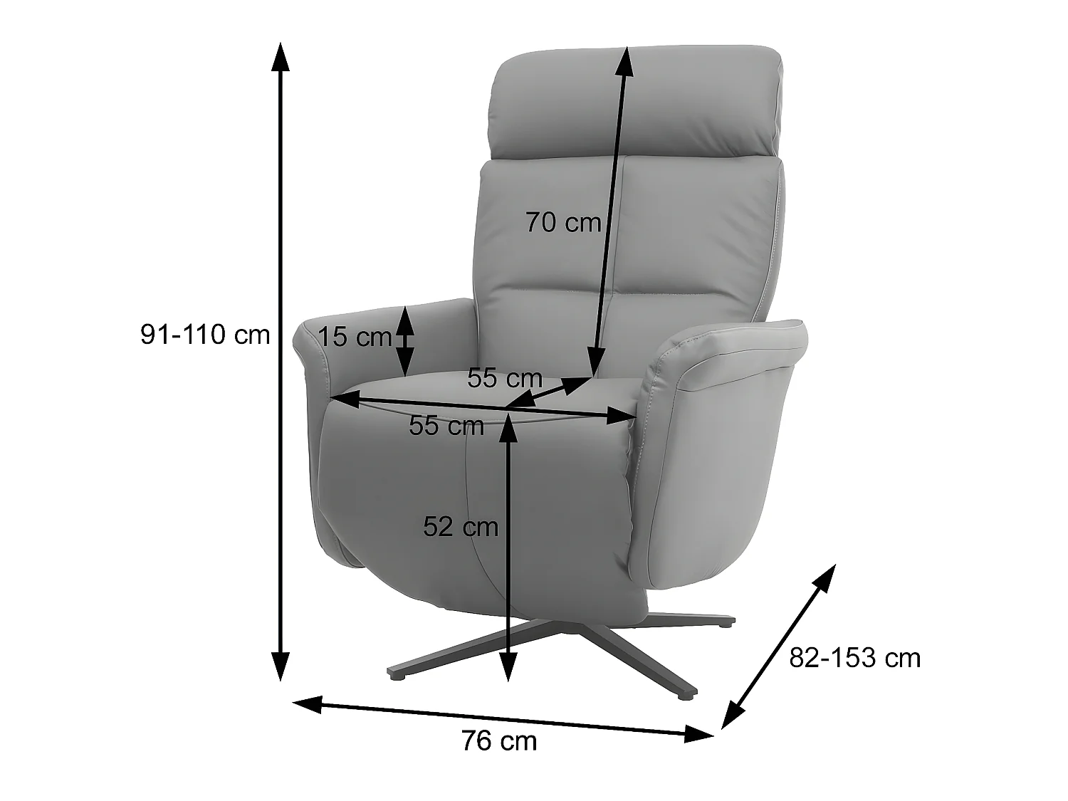 Relaxfauteuil MCW-L10,  zwart