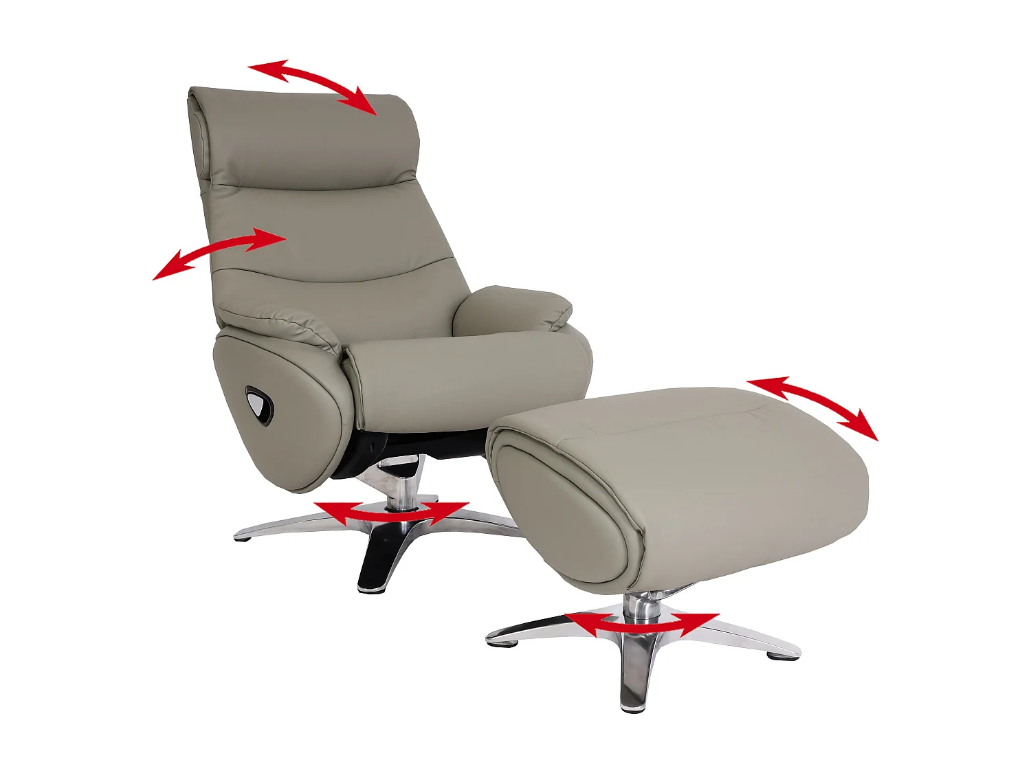 Leżanka z taboretem MCW-K98,  szary