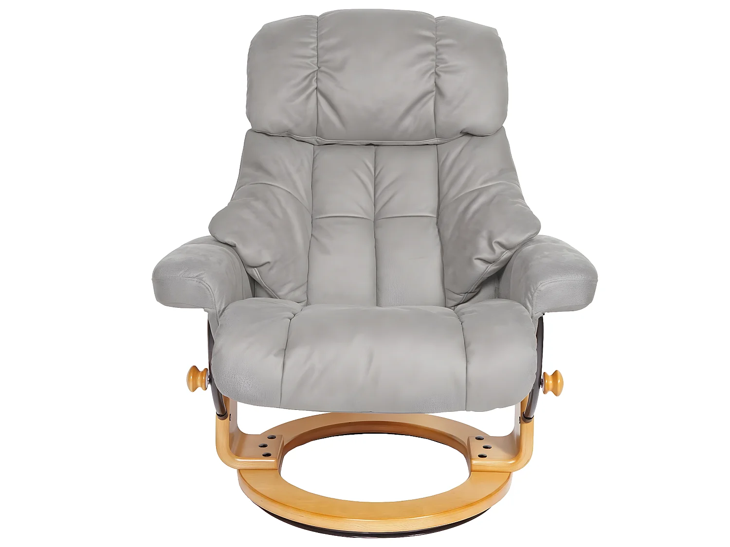 Relaxsessel Edmonton XXL, Hellgrau, Gestell naturbraun