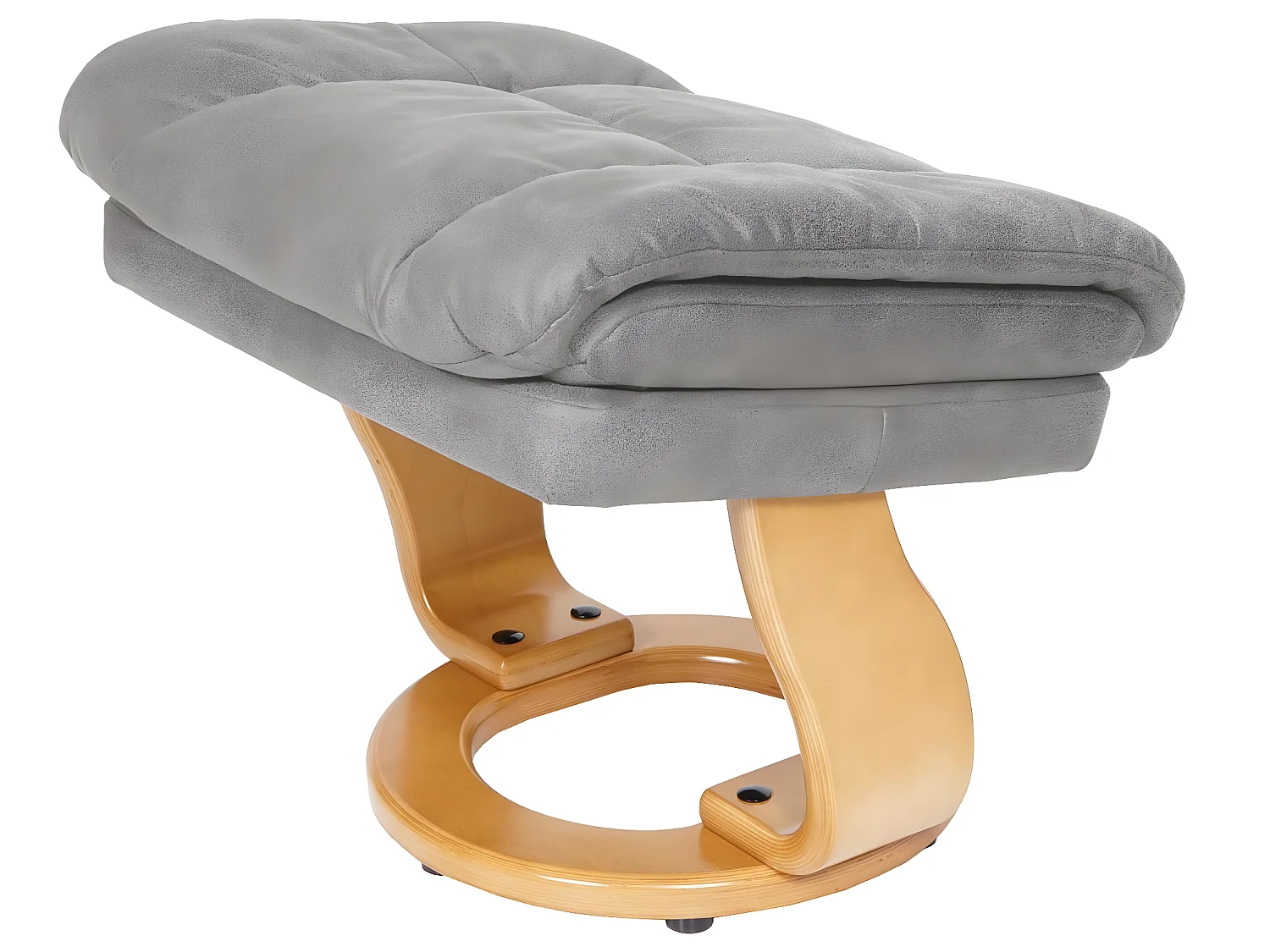 Relaxsessel Edmonton XXL, Hellgrau, Gestell naturbraun