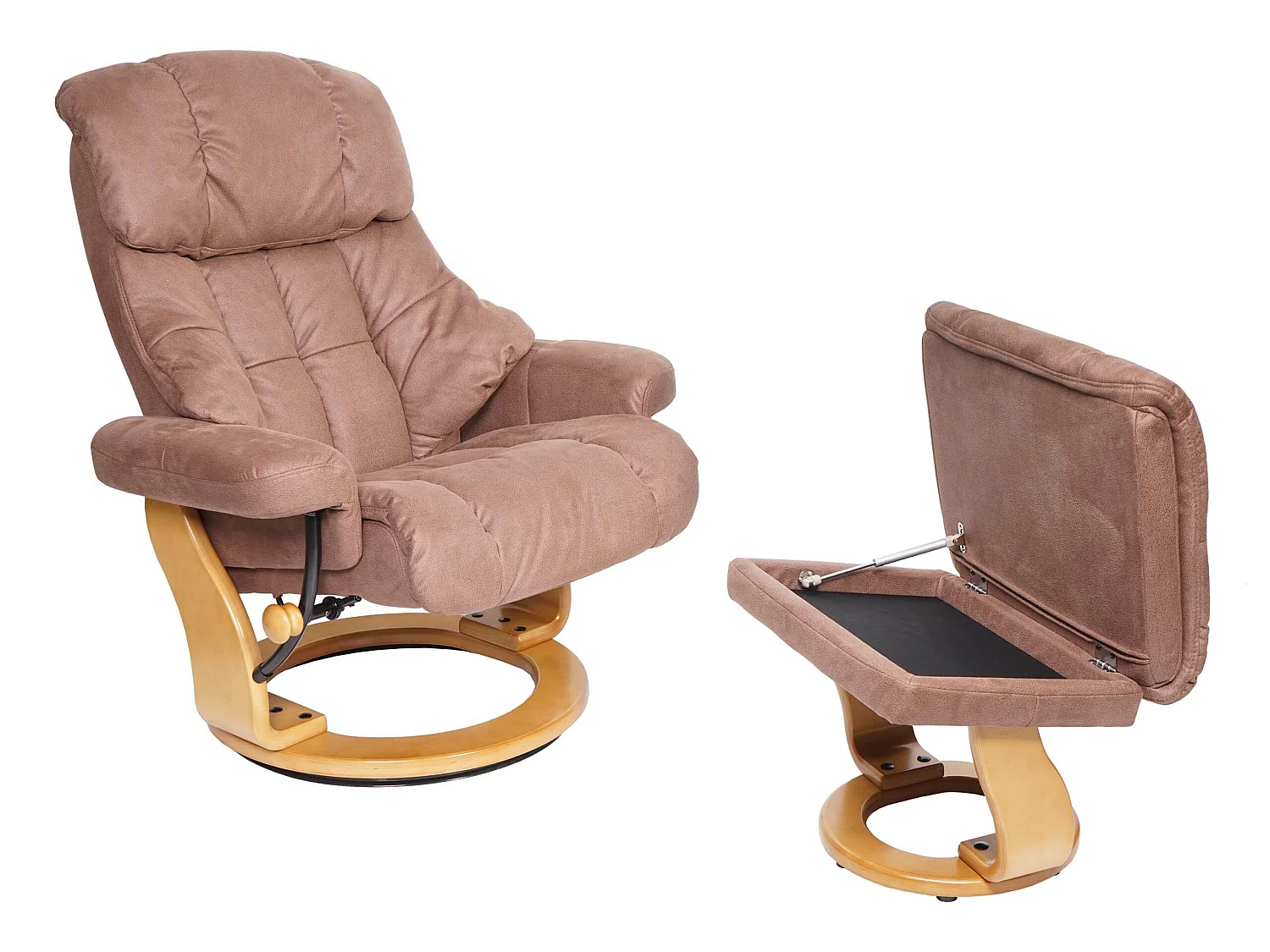 Relaxsessel Edmonton XXL, Braun, Gestell naturbraun