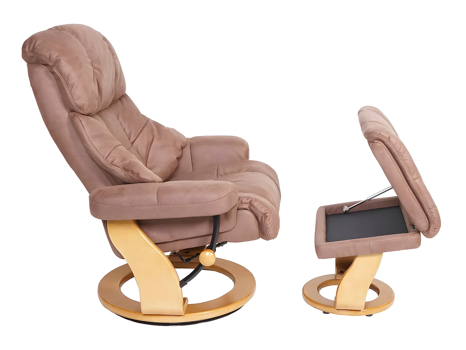 Relaxsessel Edmonton XXL, Braun, Gestell naturbraun