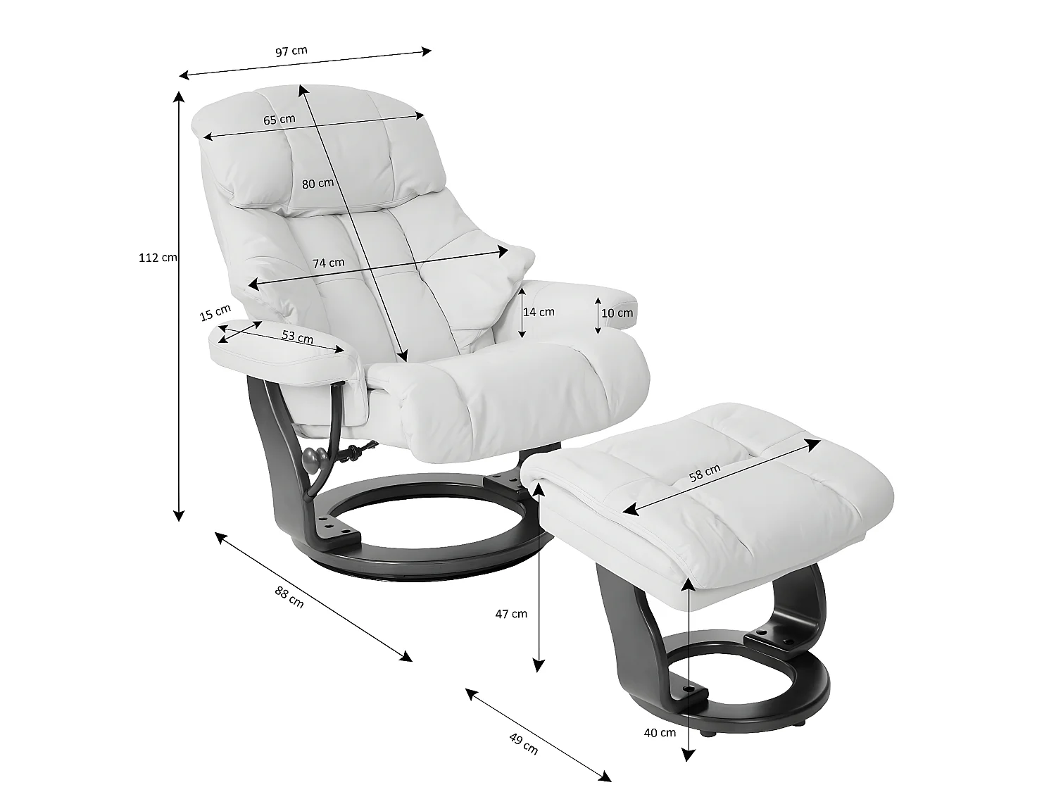 Relaxsessel Edmonton XXL, Braun, Gestell naturbraun