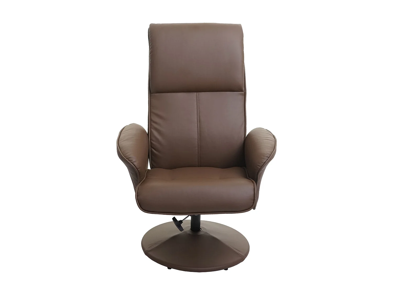 Poltrona relax reclinabile Helsinki girevole con poggiapiedi ecopelle marrone beige