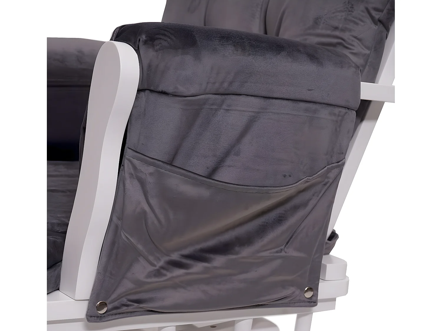 Relaxsessel MCW-C76 Schwingstuhl, Samt, grau, Gestell weiß