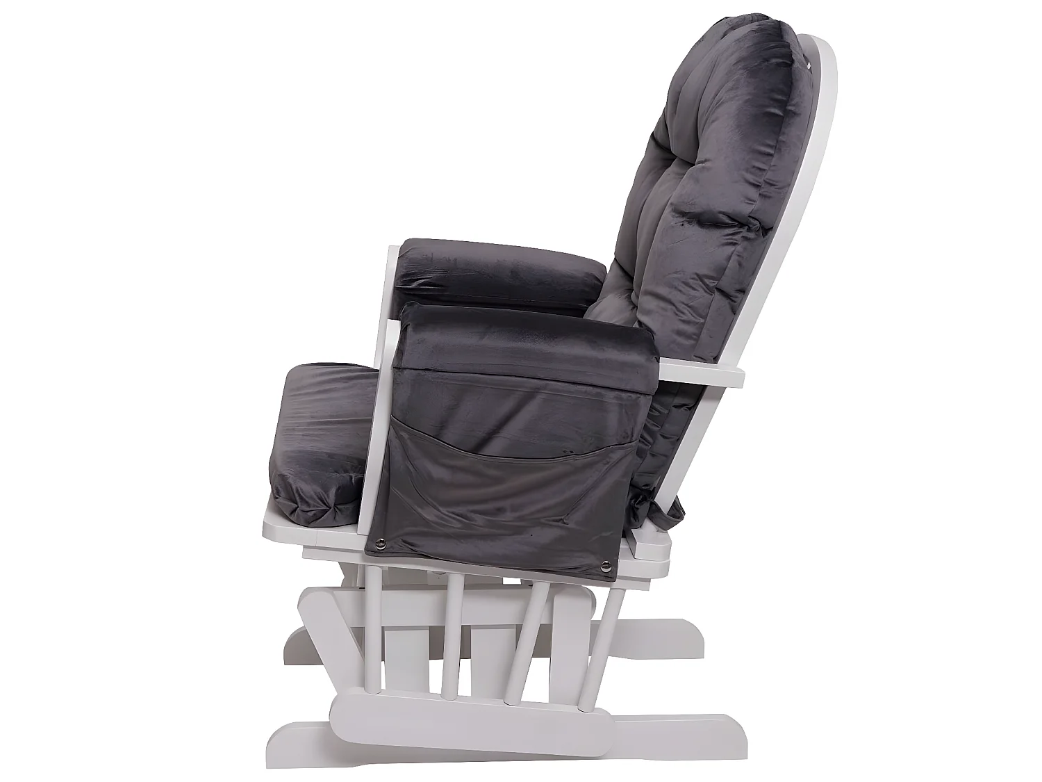 Relaxsessel MCW-C76 Schwingstuhl, Samt, grau, Gestell weiß