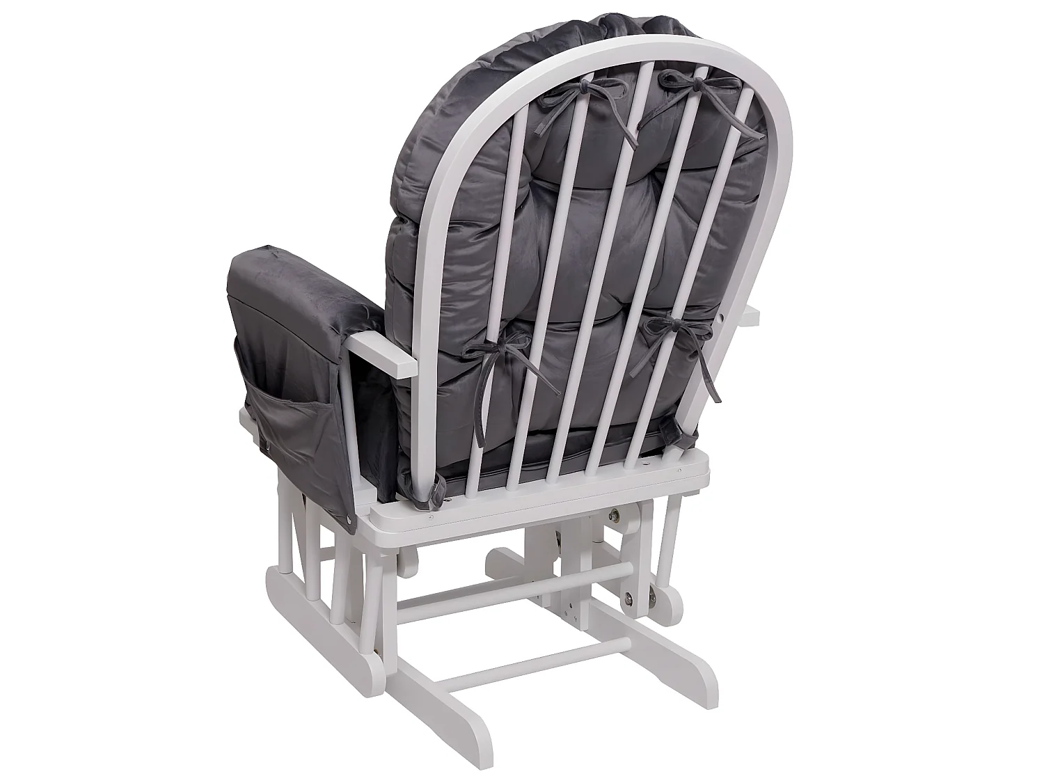 Relaxsessel MCW-C76 Schwingstuhl, Samt, grau, Gestell weiß