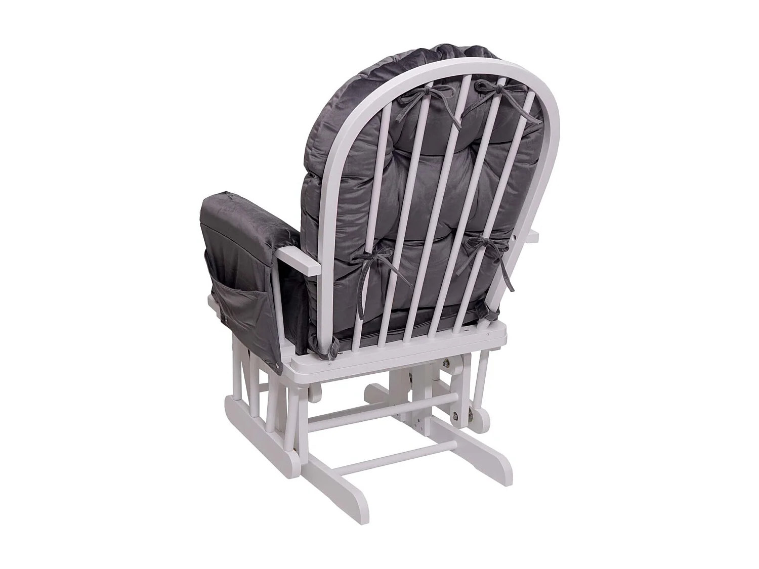 Relaxfauteuil MCW-C76 Schommelstoel,  fluweel, grijs, frame wit