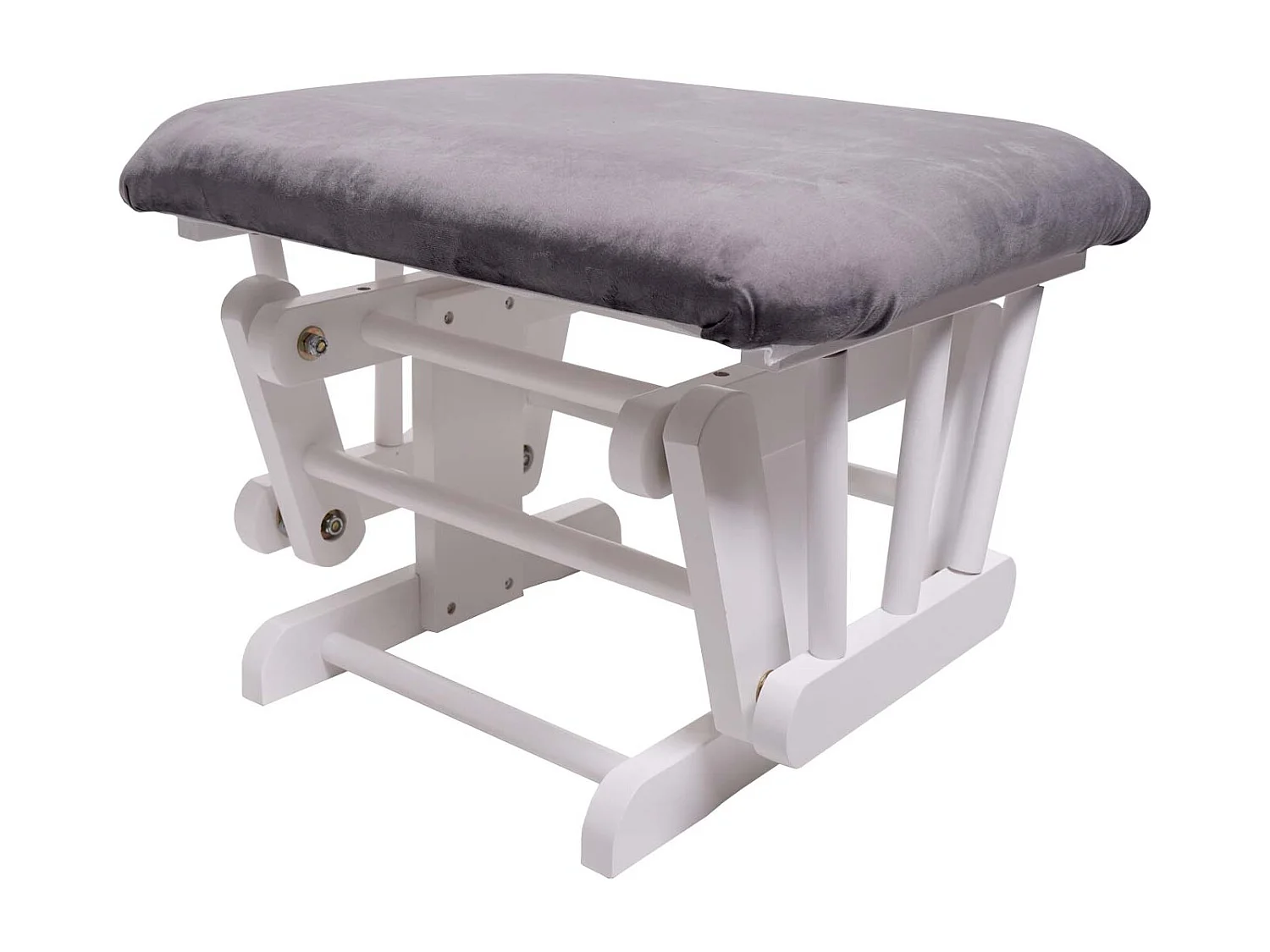 Relaxfauteuil MCW-C76 Schommelstoel,  fluweel, grijs, frame wit