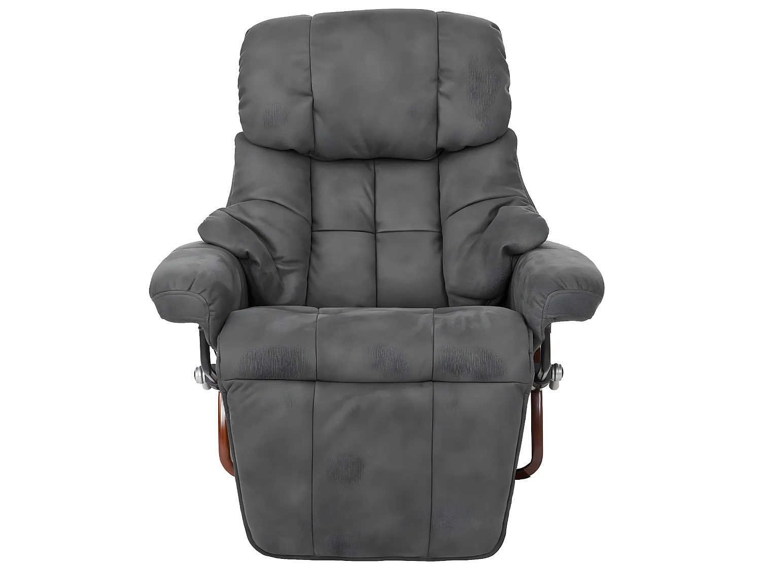 Relaxsessel Windsor 2, Dunkelgrau, Walnuss-Optik