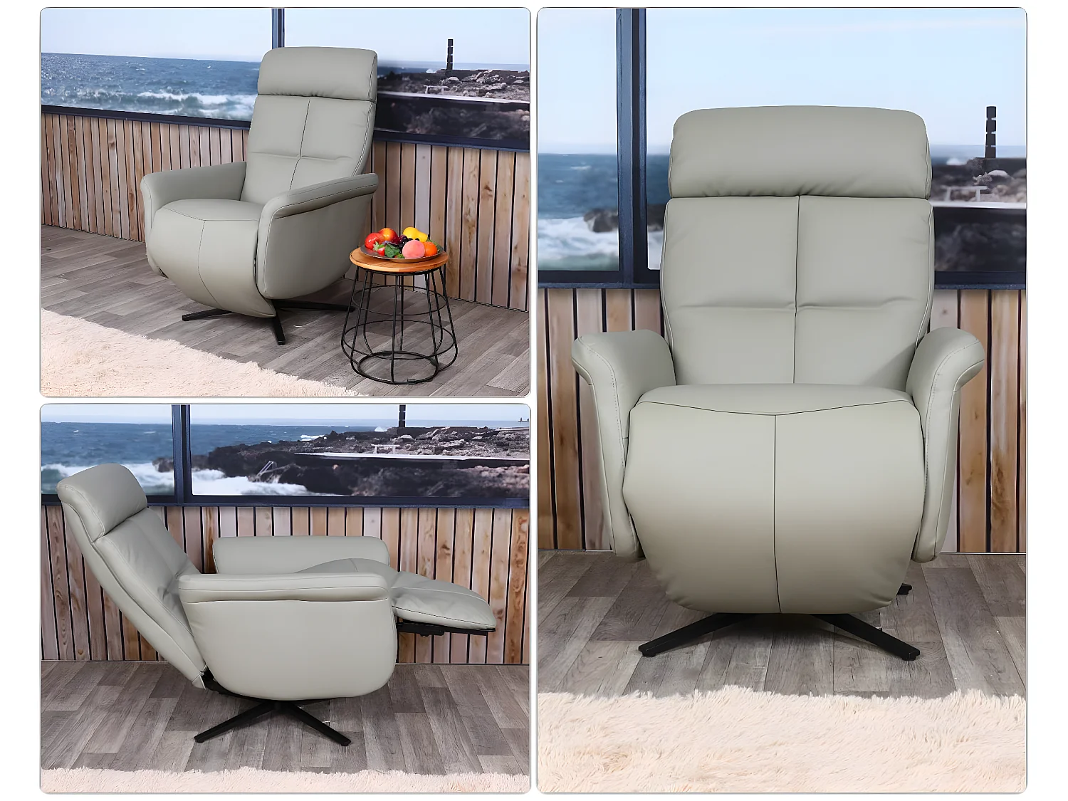 Poltrona reclinável MCW-L10,  cinzento