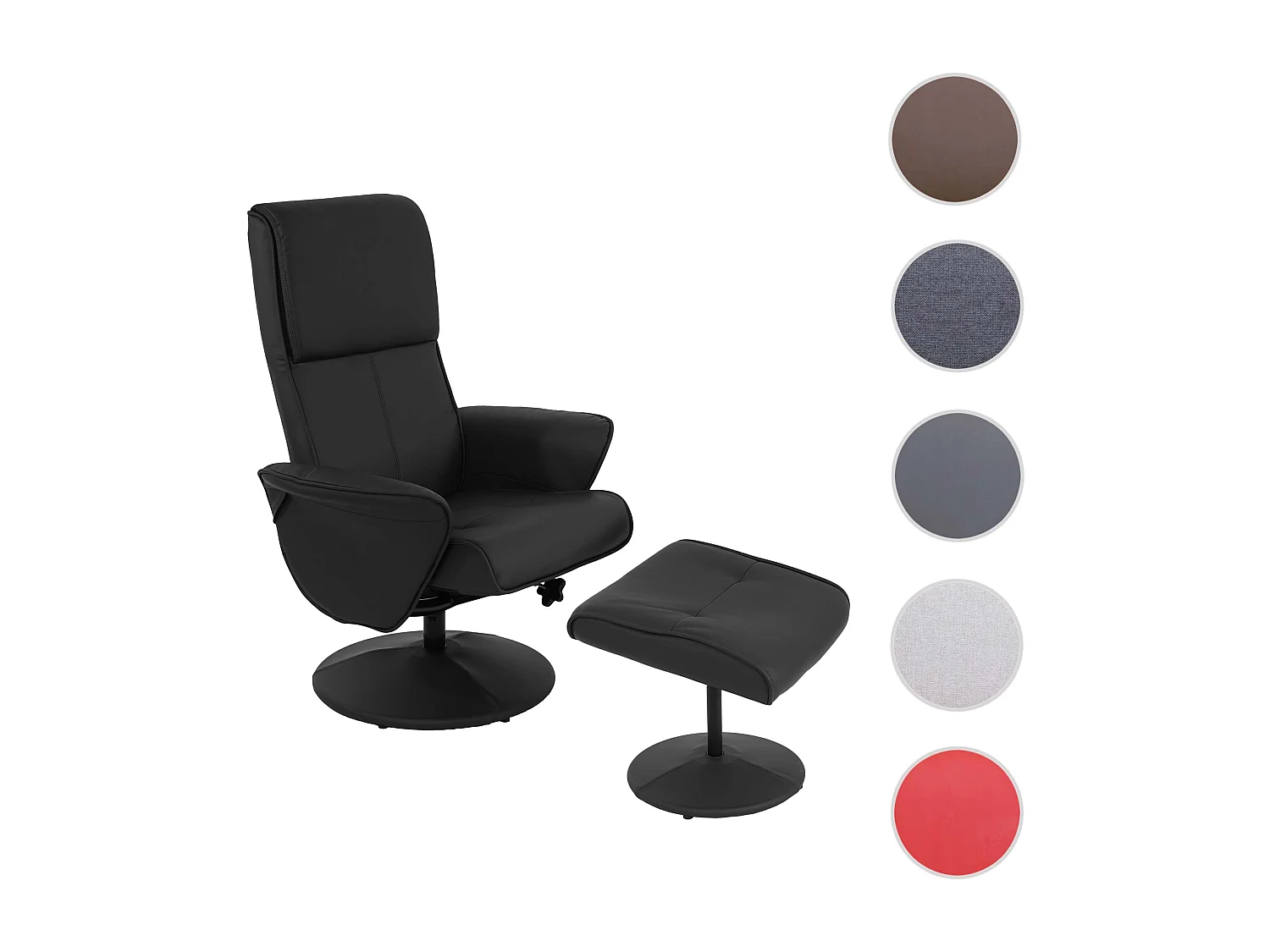 Relaxfauteuil Stockholm,  kunstleer, zwart