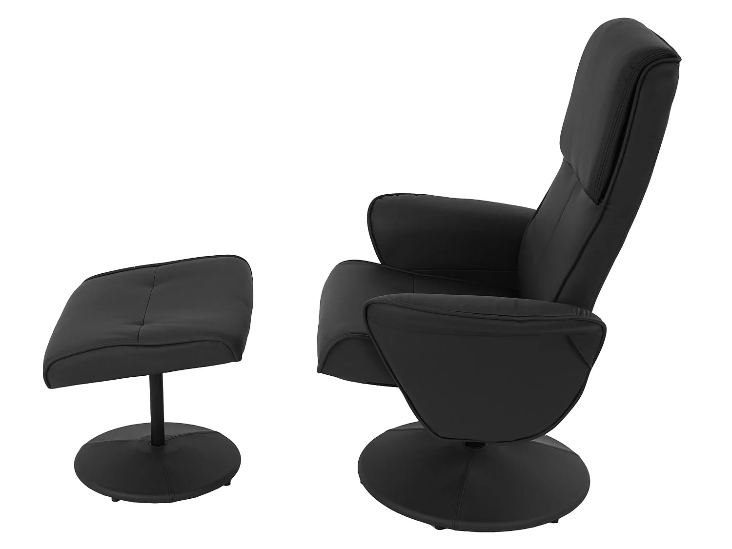 Leżanka Stockholm,  imitacja skóry, czarny