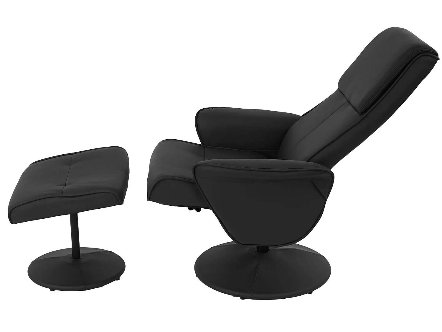 Leżanka Stockholm,  imitacja skóry, czarny