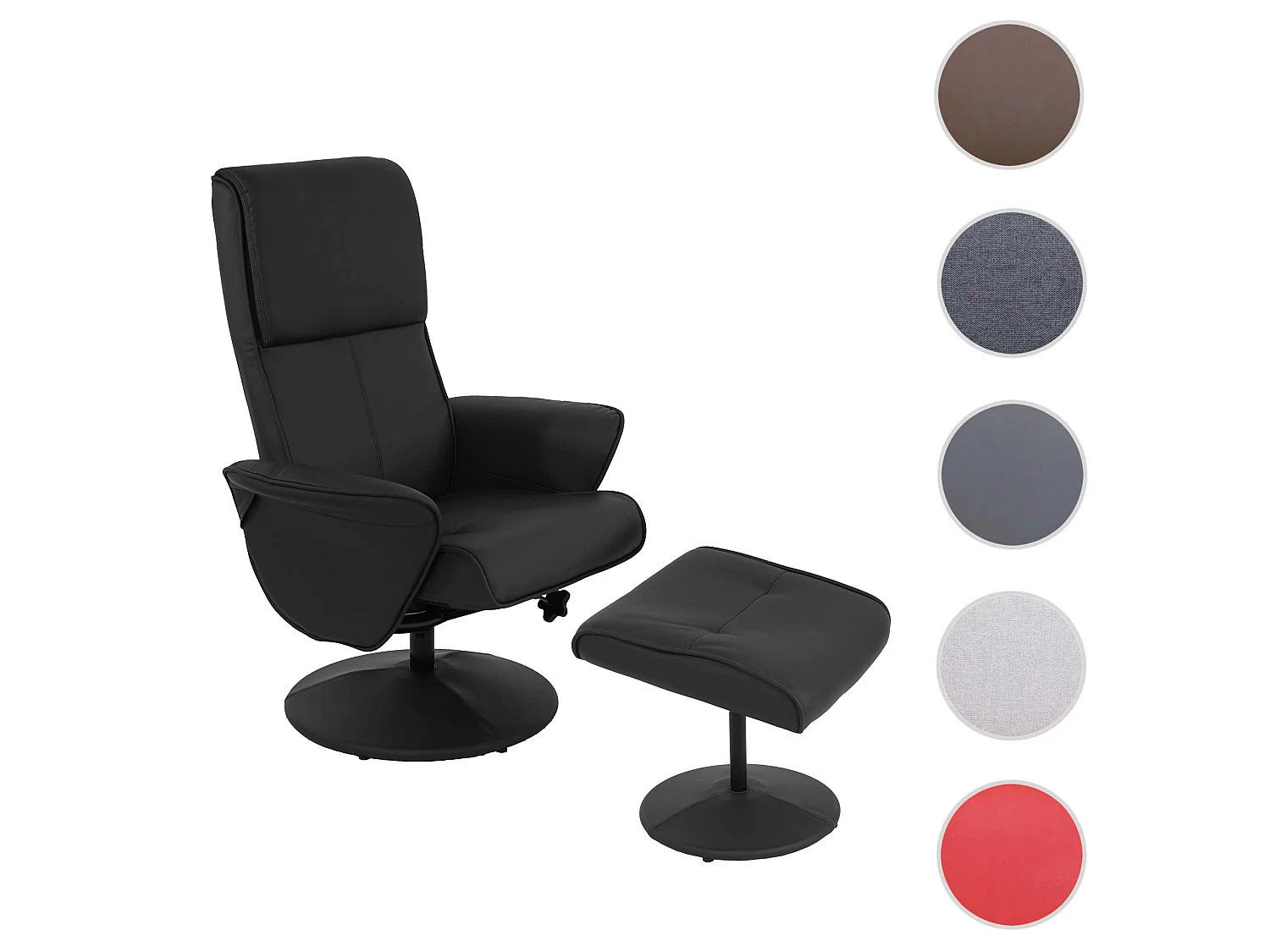 Leżanka Stockholm,  imitacja skóry, czarny