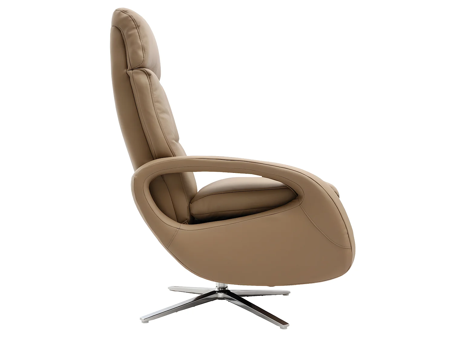 Obrotowa leżanka MCW-L11, pełna skóra,  taupe