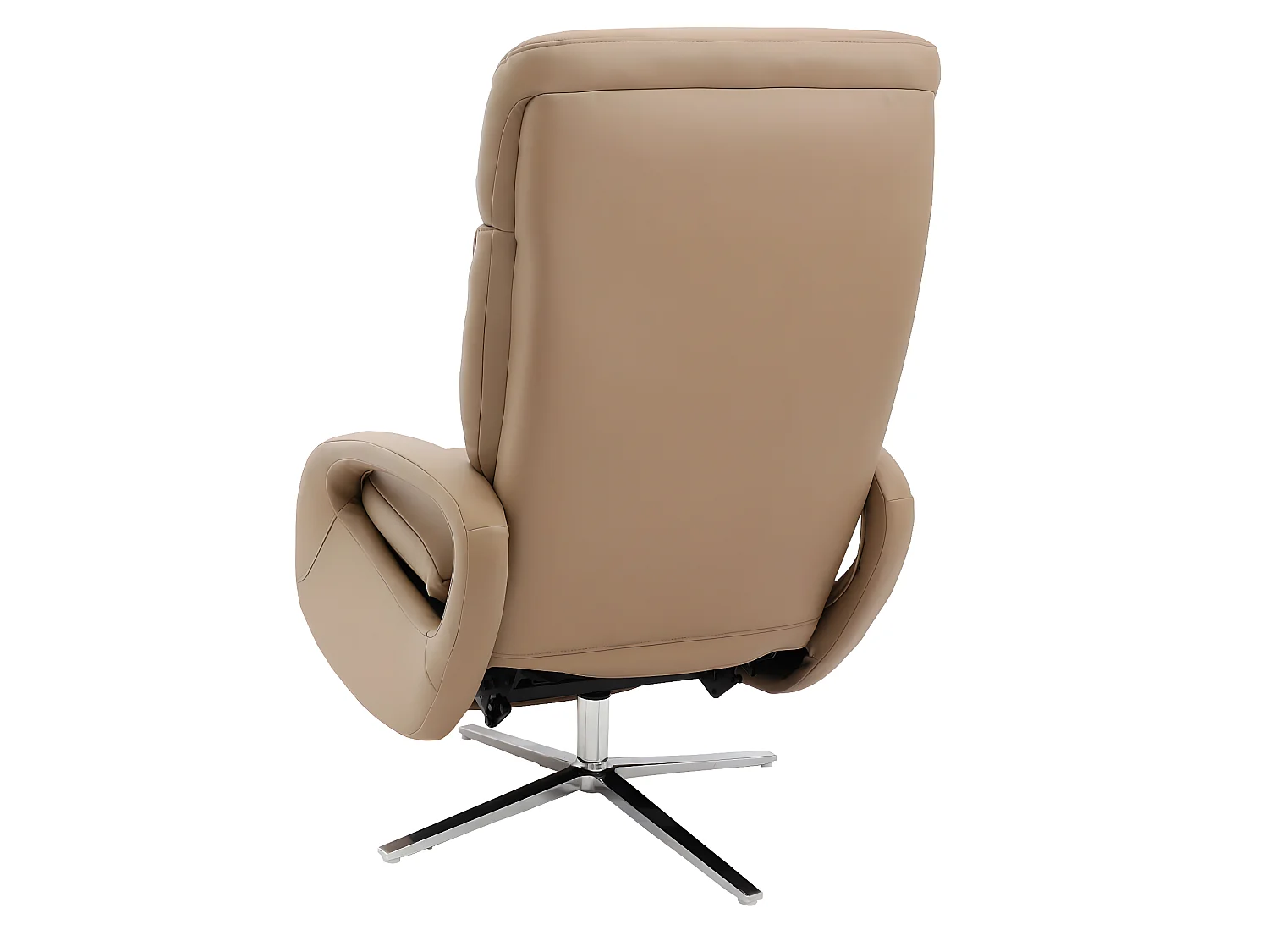 Obrotowa leżanka MCW-L11, pełna skóra,  taupe