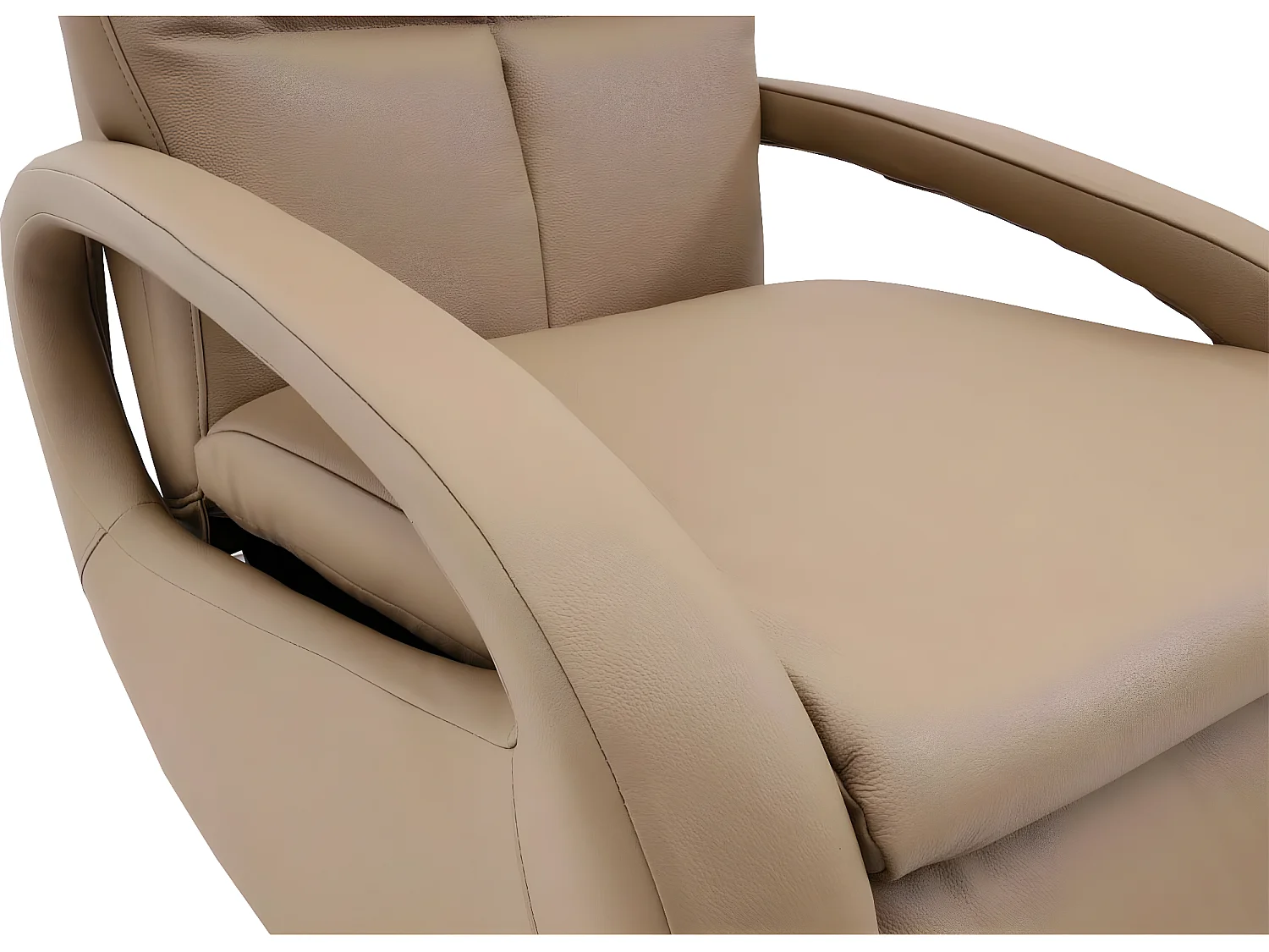 Obrotowa leżanka MCW-L11, pełna skóra,  taupe