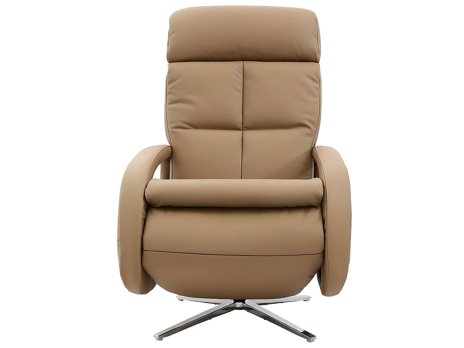 Obrotowa leżanka MCW-L11, pełna skóra,  taupe