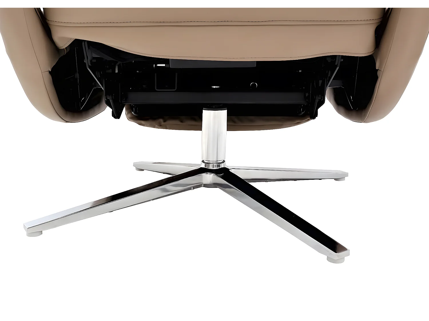 Obrotowa leżanka MCW-L11, pełna skóra,  taupe