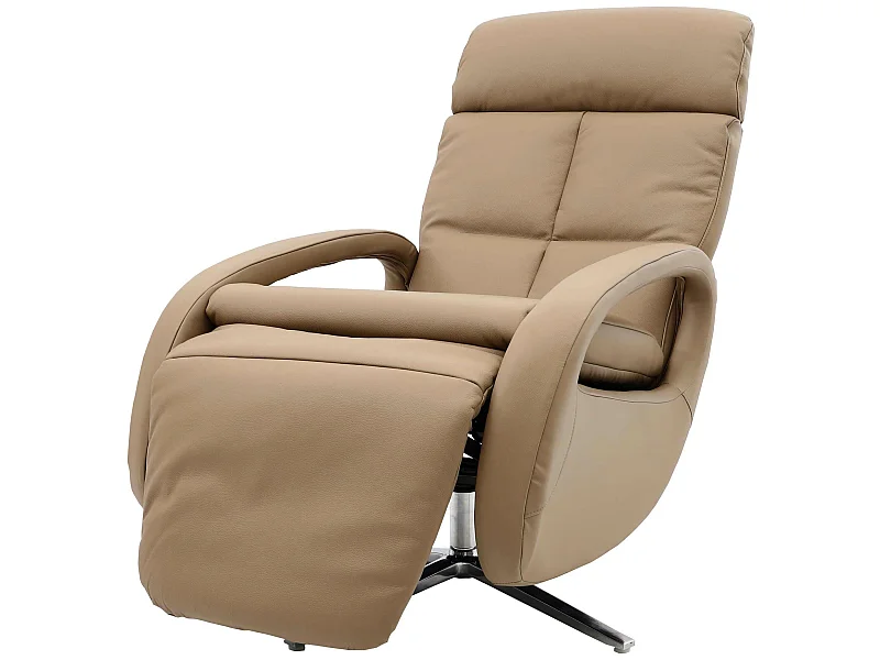 Obrotowa leżanka MCW-L11, pełna skóra,  taupe