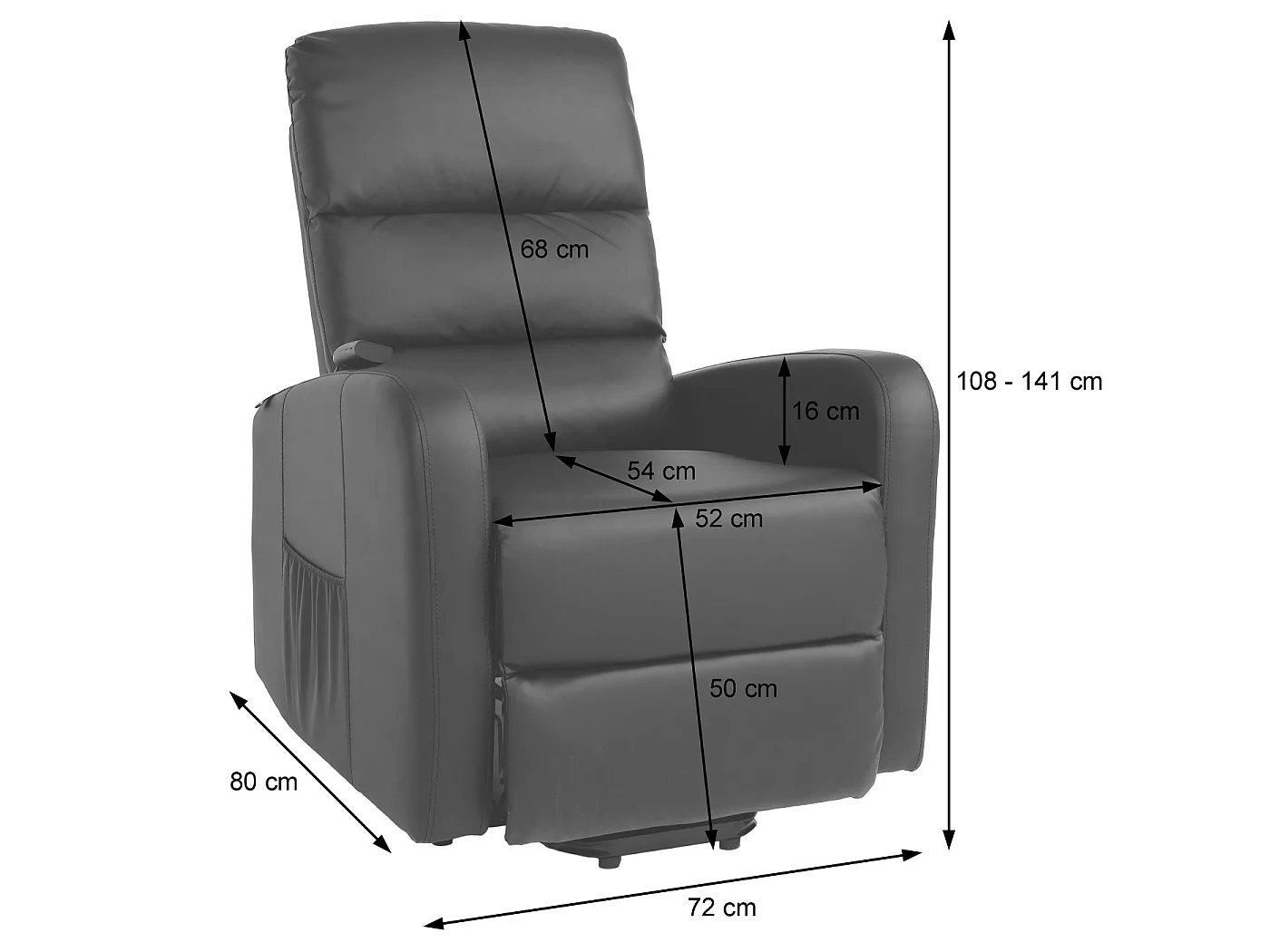 Fernsehsessel MCW-K62, Grau